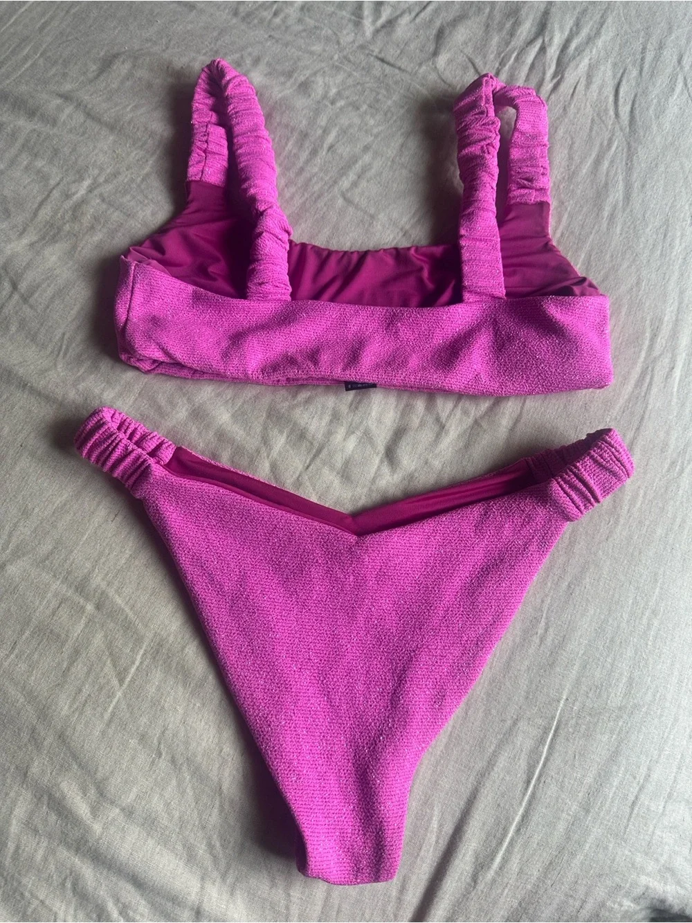 Beach Riot Vibrant Fuchsia Textured Bikini - Picture 4 of 4